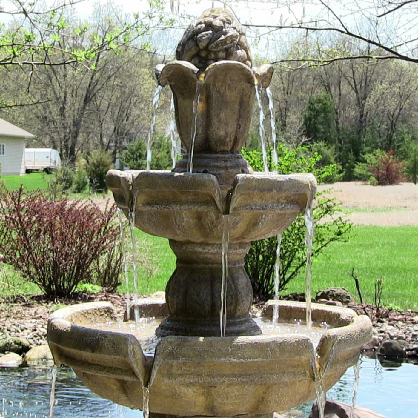 Flash Sale π₯ Sunnydaze Decor Floor Sunnydaze 3 Tier Outdoor Water Fountain π - Image 4