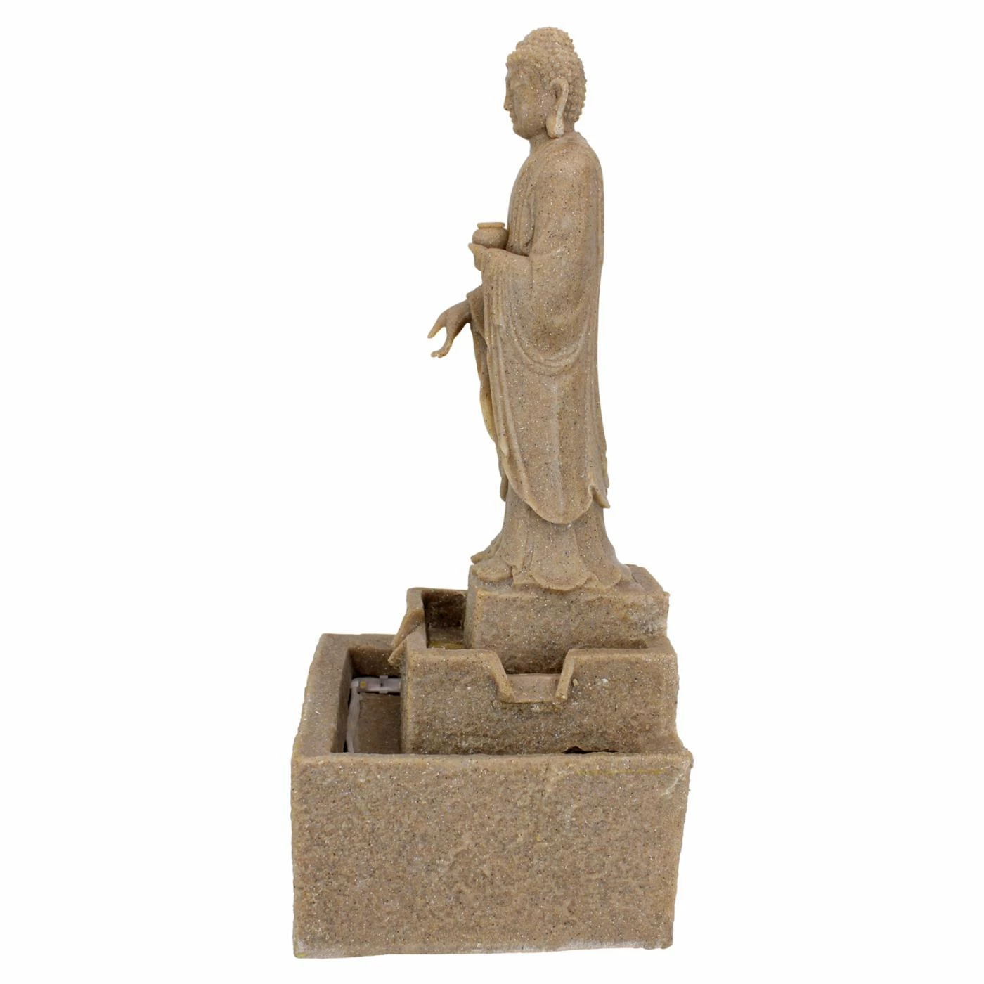 Flash Sale π Lighted Design Toscano Earth Witness Square Buddha Illuminated Garden Fountain βοΈ - Image 4