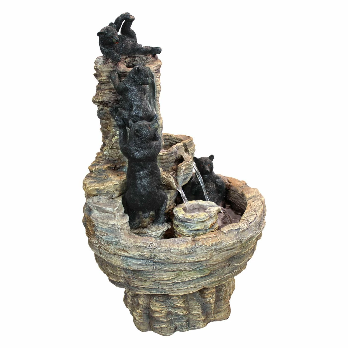 Cheapest 𧨠Floor Design Toscano Rocky Mountain Splash Black Bears Garden Outdoor Fountain β€οΈ - Image 4