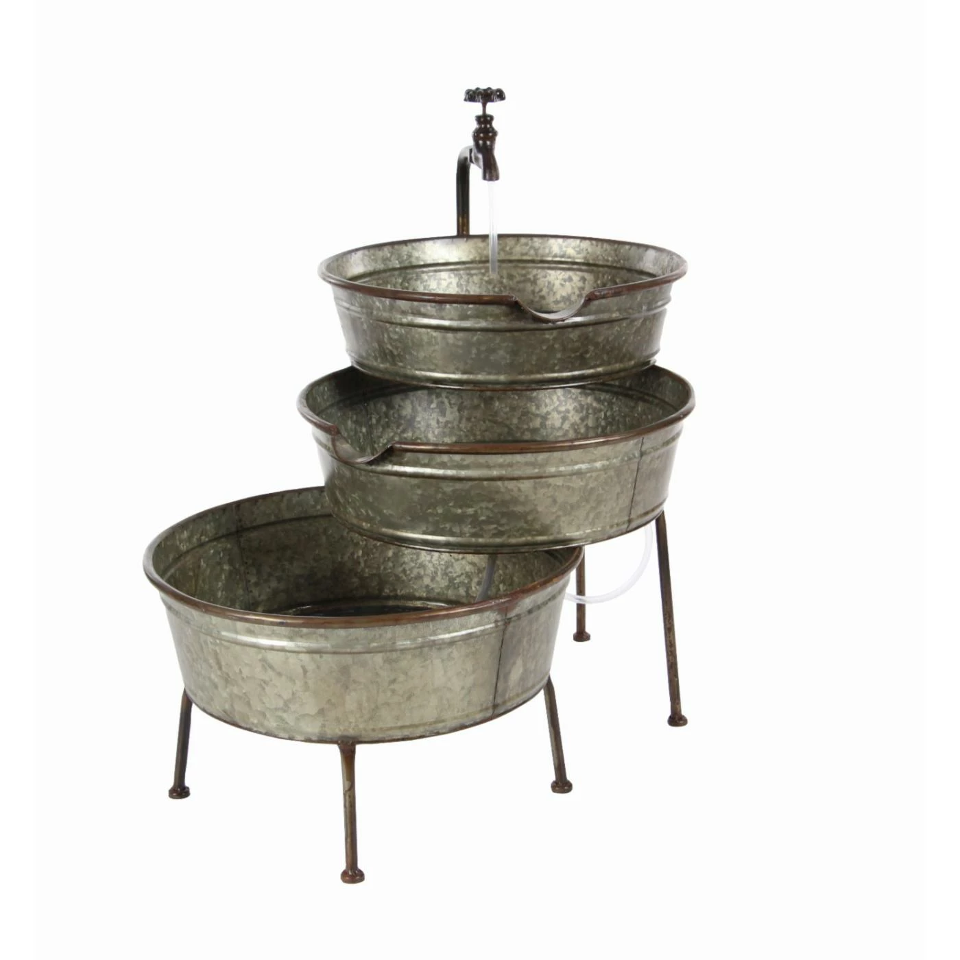 Top 10 β¨ Floor DecMode Farmhouse Distressed Iron 3-Tiered Tub Fountain π - Image 6