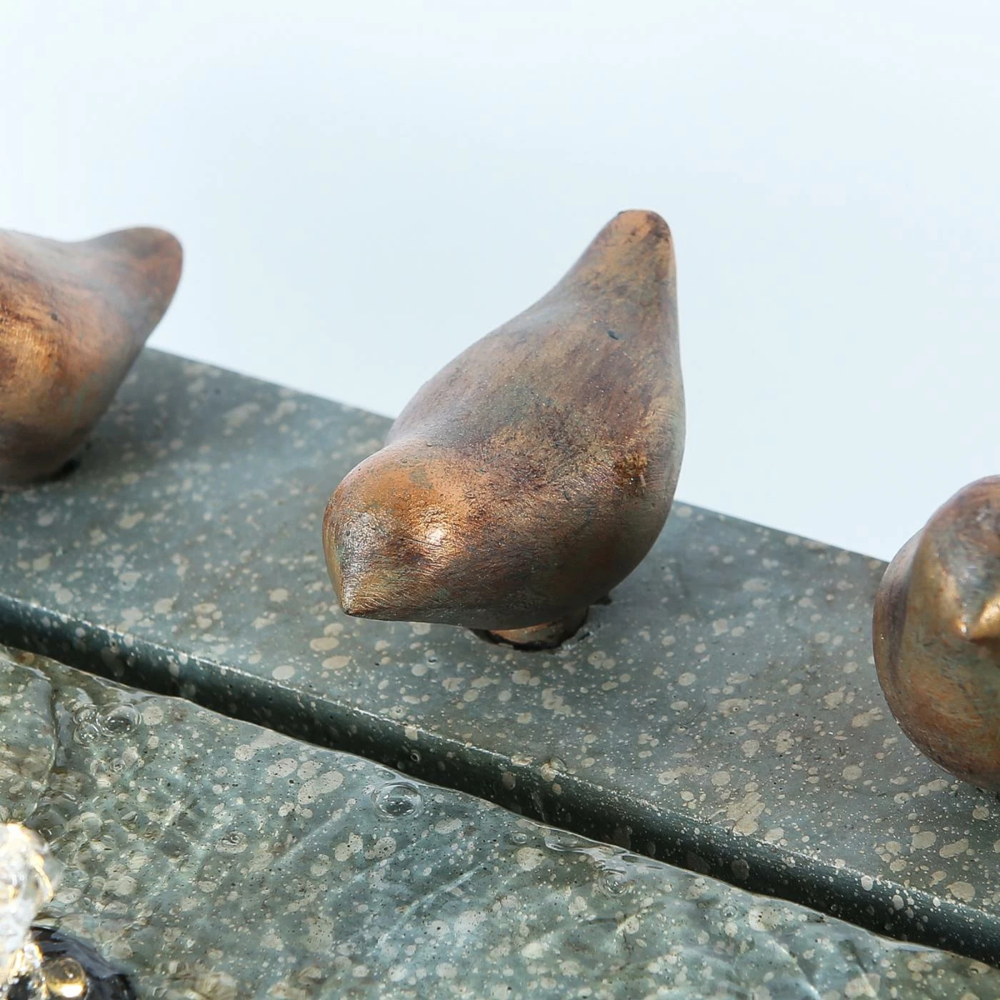 Outlet π Floor LuxenHome Rectangular Outdoor Fountain With LED Lights And Bronze Birds π - Image 6