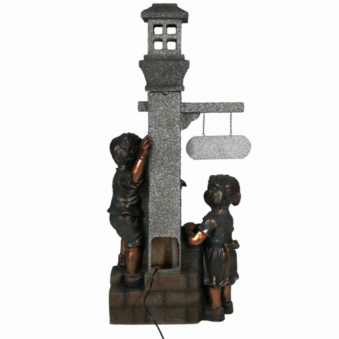 Buy π₯ Floor Sunnydaze Decor Children Playing With Faucet Outdoor Fountain With LED Lights β€οΈ - Image 7