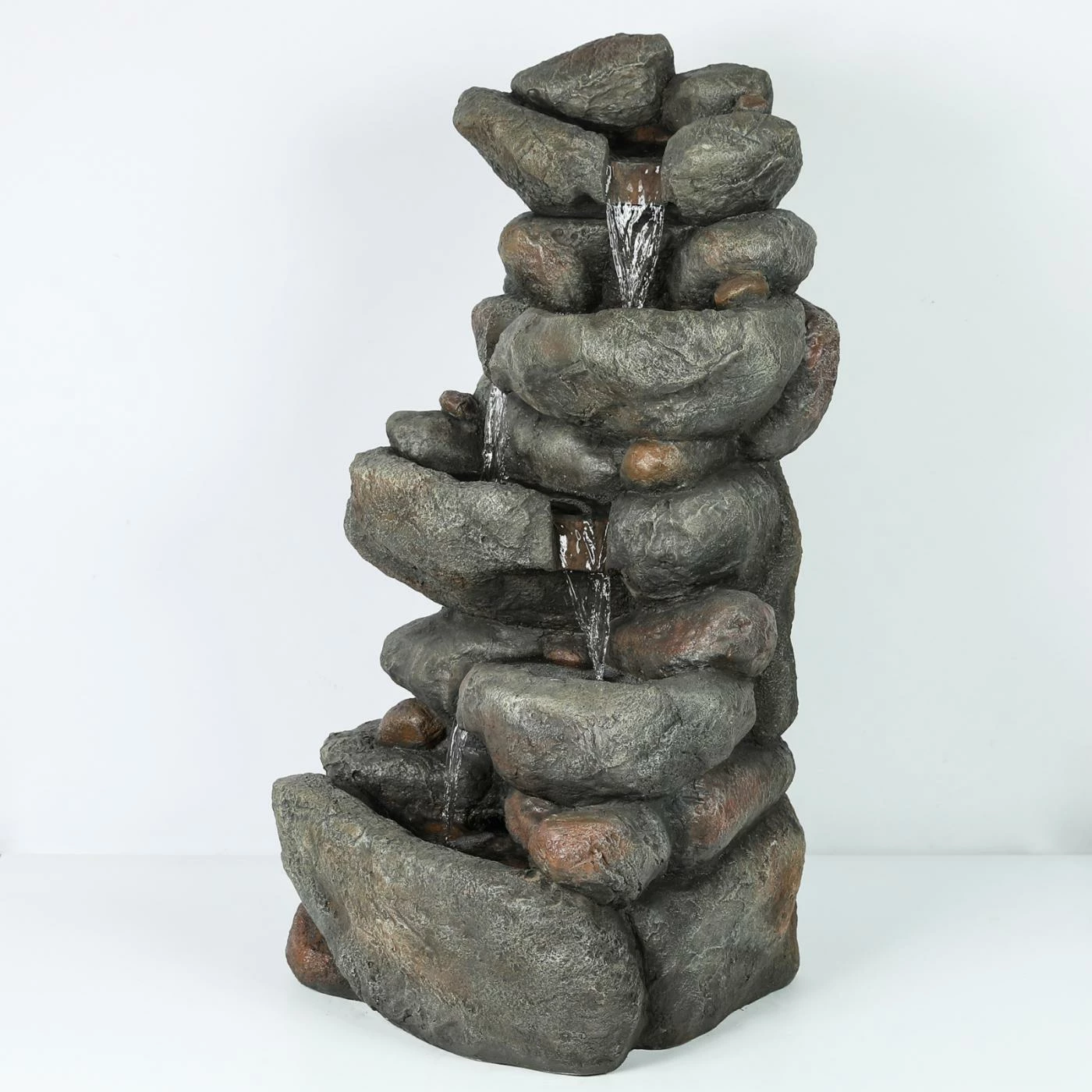 Best reviews of π Floor LuxenHome 33.5H In. Cascading Rock Outdoor Fountain π - Image 8