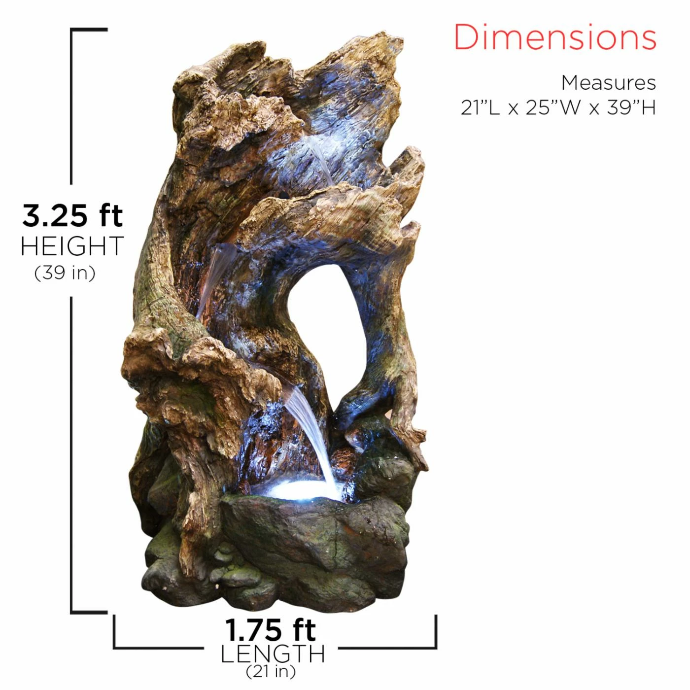 Hot Sale ❤️ Lighted Alpine Polyresin Nature Outdoor Fountain With LED Lights ❤️ - Image 6