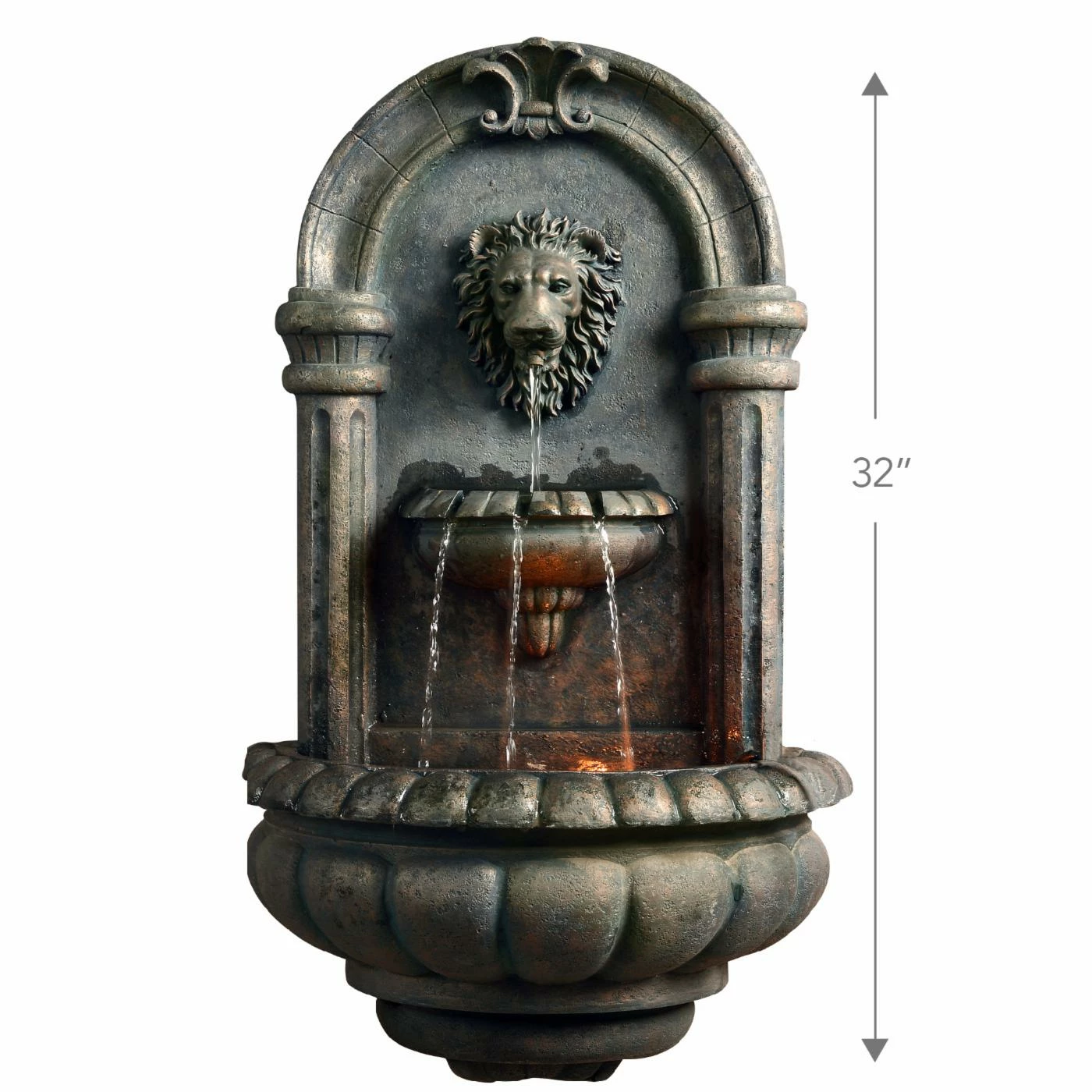 Budget π Peaktop Outdoor Royal Lion Head Wallfall Fountain With LED Light π - Image 3