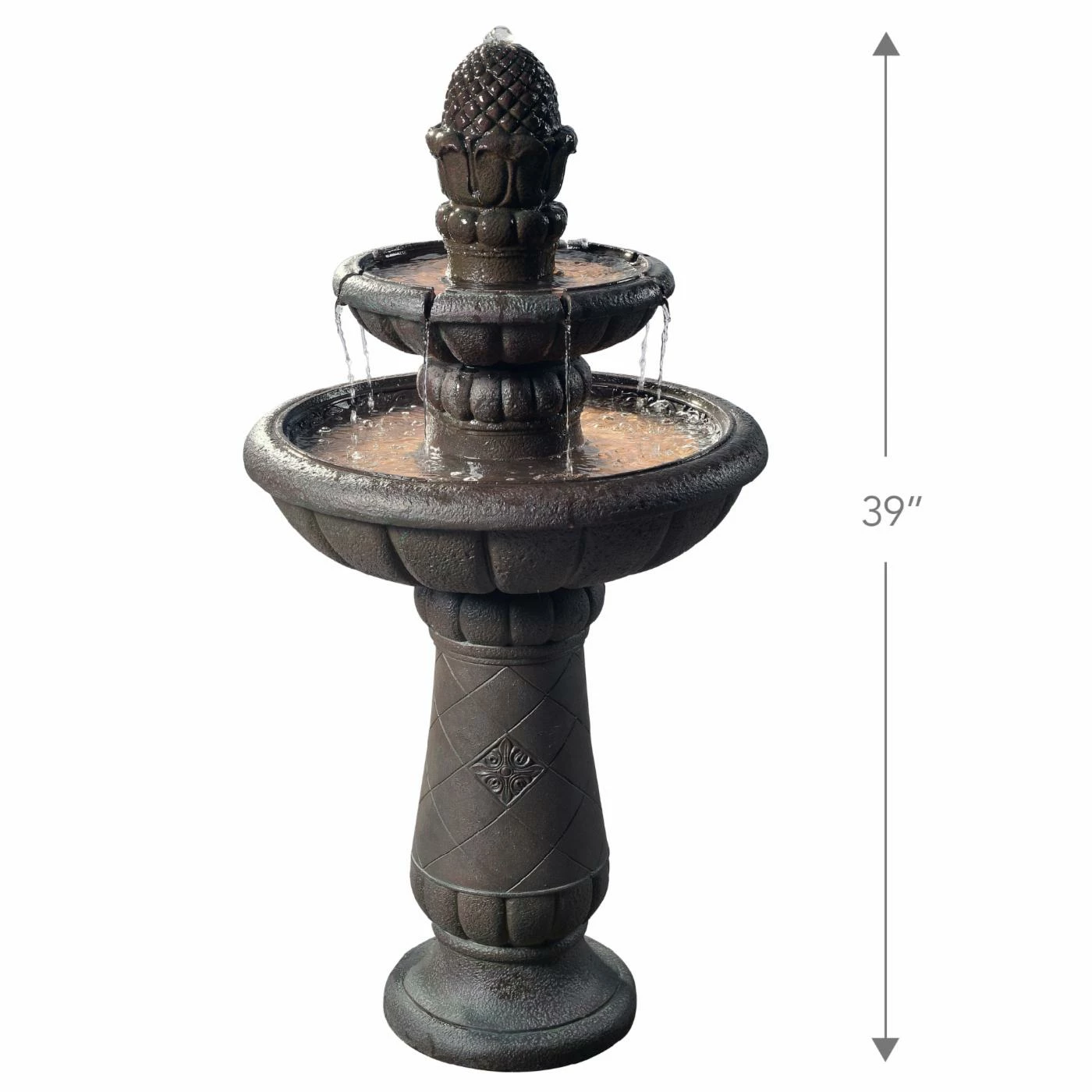 Best deal π Floor Peaktop Outdoor Deluxe Pineapple Two Tier Waterfall Fountain β - Image 5