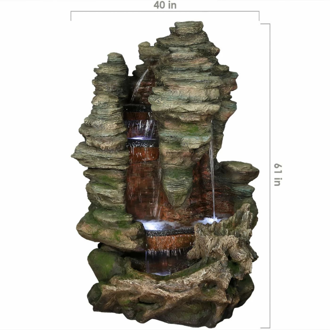 Best Sale π Sunnydaze Decor Sunnydaze Lighted Stone Springs Water Fountain π - Image 10