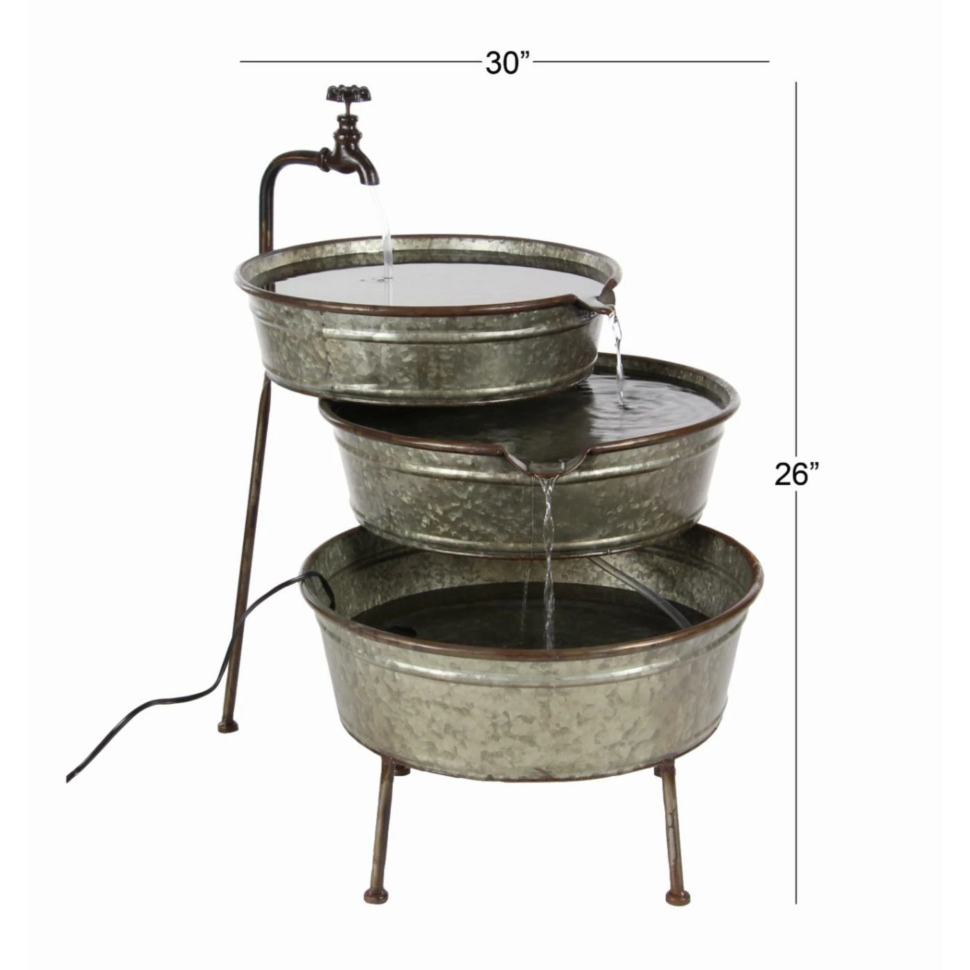 Top 10 β¨ Floor DecMode Farmhouse Distressed Iron 3-Tiered Tub Fountain π - Image 10