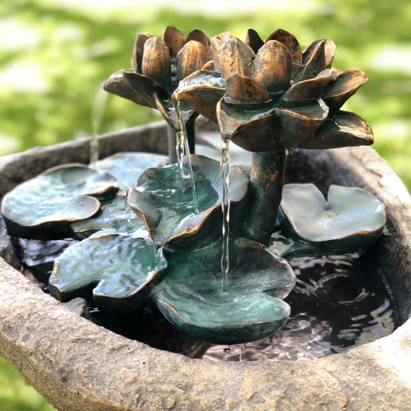 New π Floor Alpine Lotus Rock LED Outdoor Fountain β¨ - Image 3