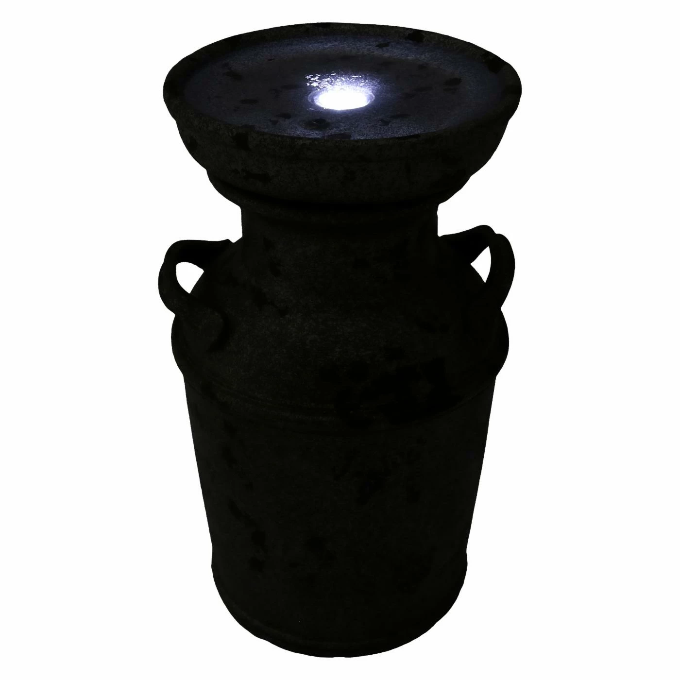 Best Sale ✔️ Lighted Sunnydaze Decor Farmhouse Vintage Milk Can Outdoor Birdbath Fountain ✨ - Image 3