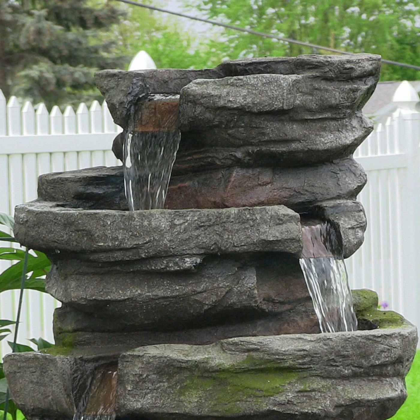 Best reviews of 𧨠Sunnydaze Decor Lighted Sunnydaze Cobblestone Waterfall Fountain With LED Light 𧨠- Image 3