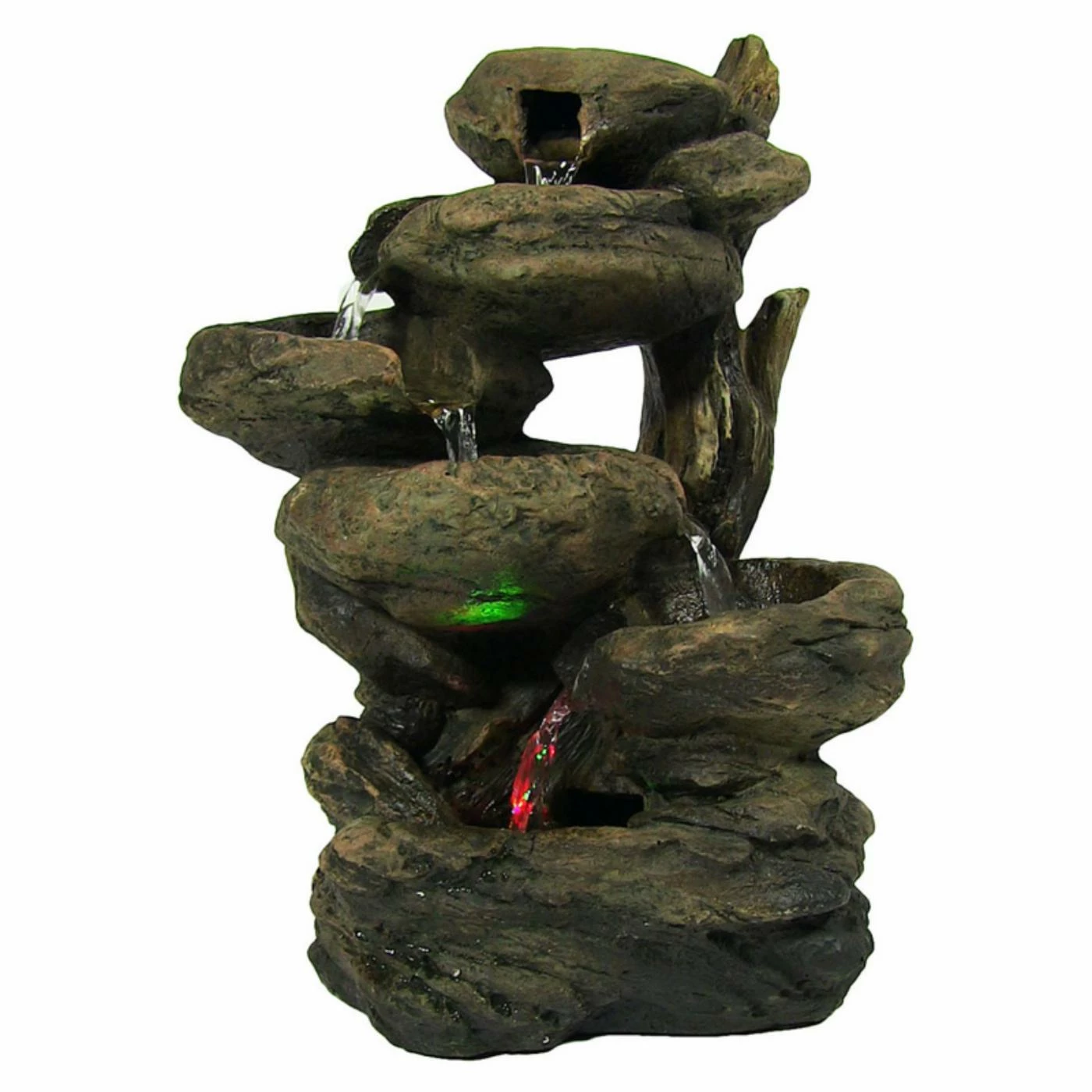 Flash Sale 𧨠Sunnydaze Decor Staggered Rock Falls Tabletop Fountain With LED Light β - Image 3