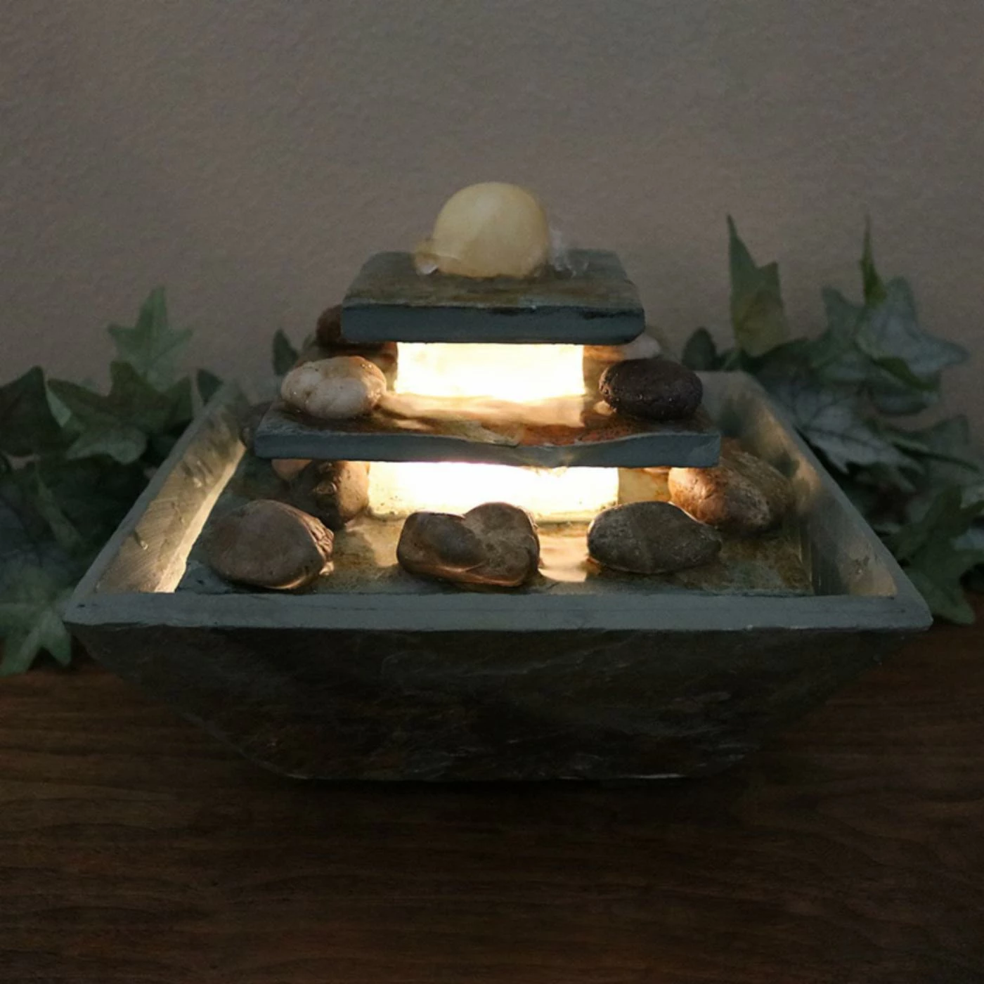 Wholesale π€© Sunnydaze Decor Ascending Slate Tabletop Water Fountain With LED Light π - Image 3