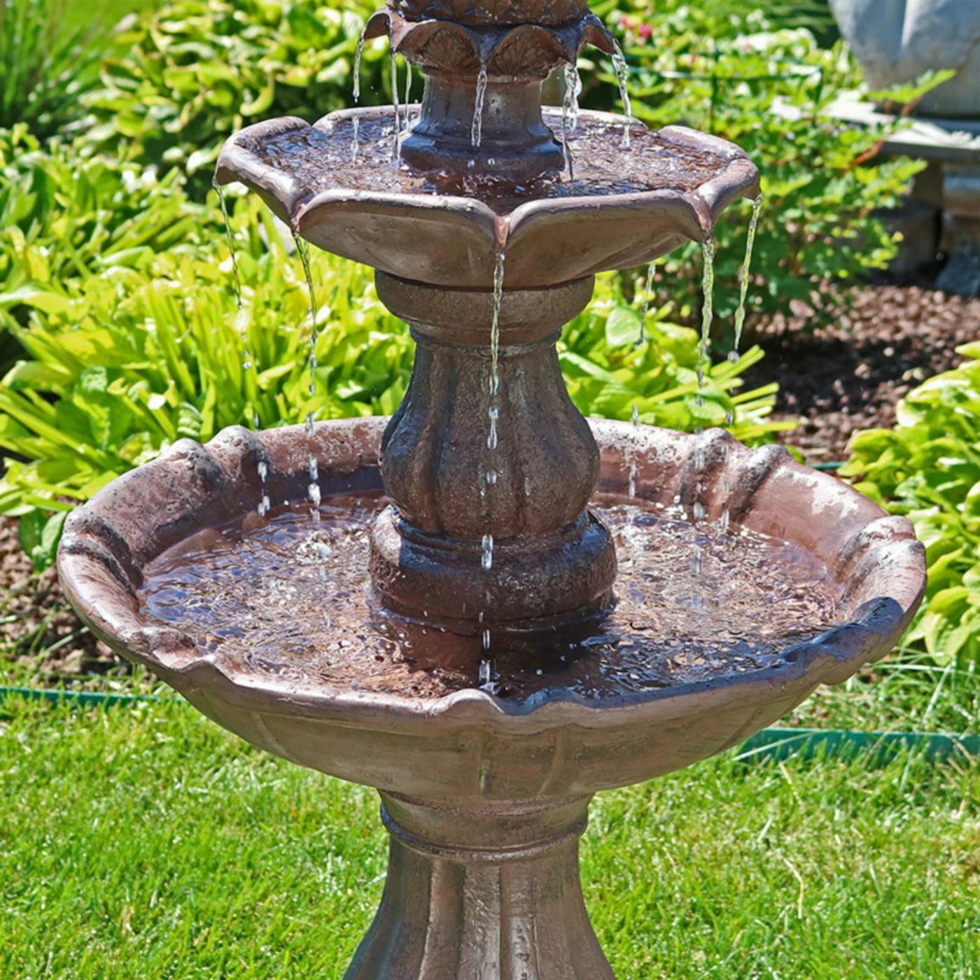 Best Sale β Floor Sunnydaze Decor 2 Tier Curved Plinth Outdoor Water Fountain π - Image 3