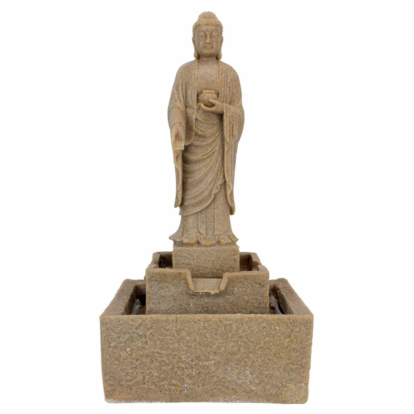 Flash Sale π Lighted Design Toscano Earth Witness Square Buddha Illuminated Garden Fountain βοΈ - Image 3
