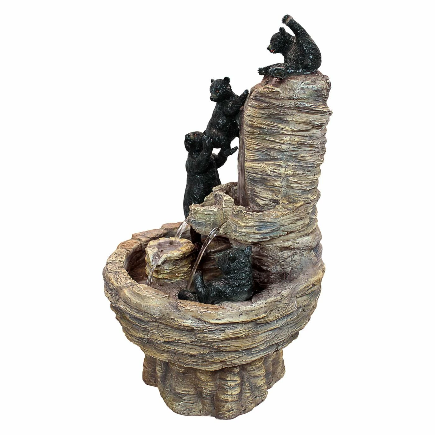 Cheapest 𧨠Floor Design Toscano Rocky Mountain Splash Black Bears Garden Outdoor Fountain β€οΈ - Image 3