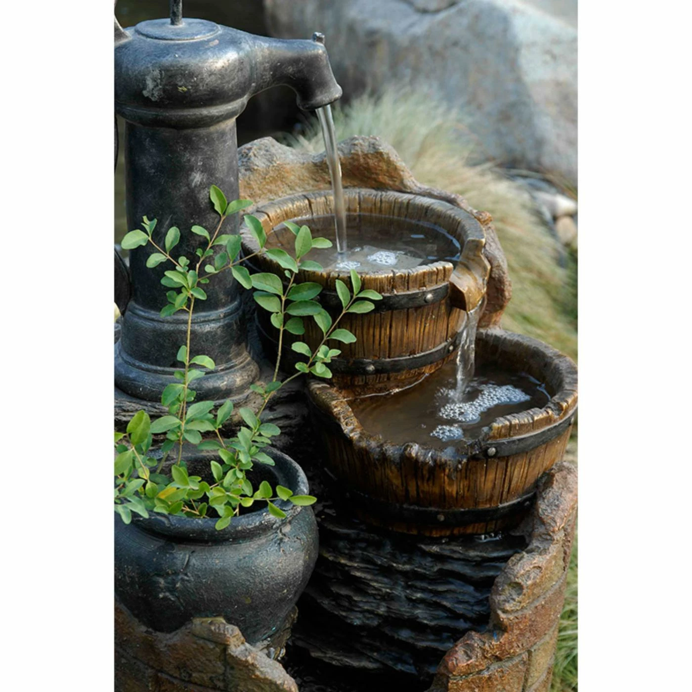 Buy π Jeco Floor Glenville Water Pump Cascading Outdoor Fountain π - Image 2