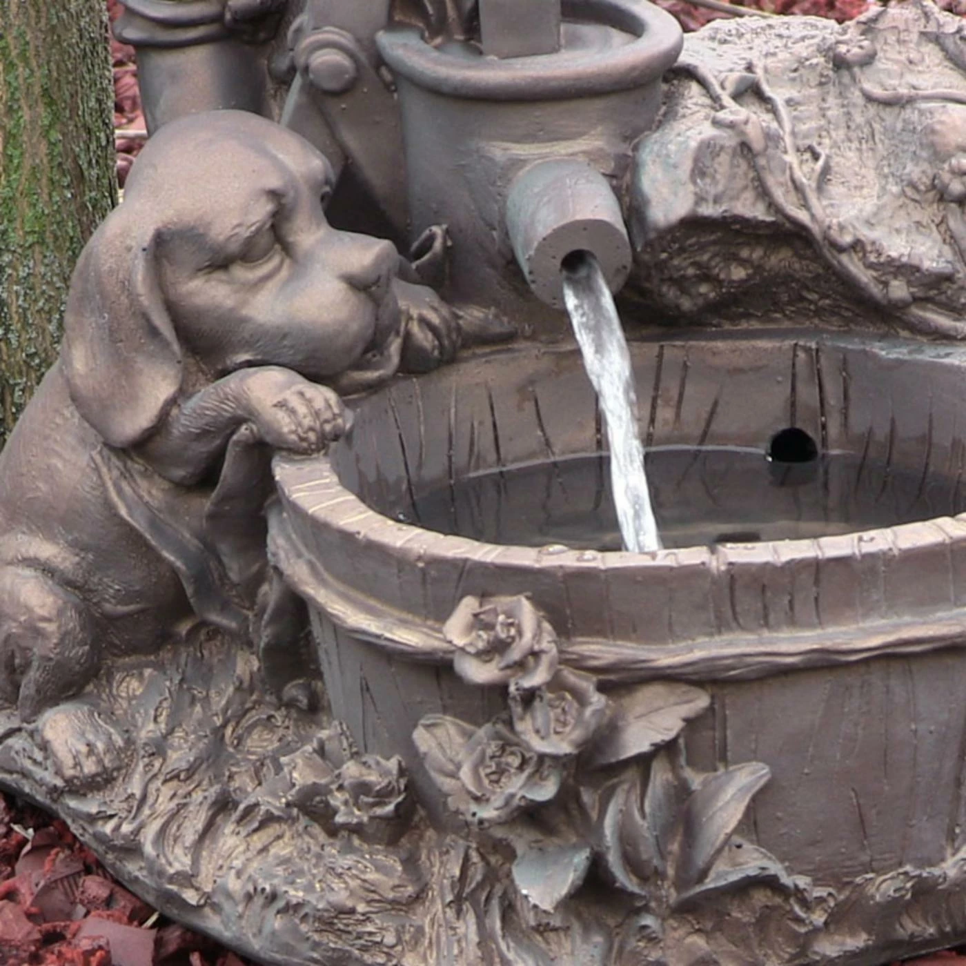 Buy π Lighted Sunnydaze Decor Sunnydaze Boy With π Dog Solar On Demand Water Fountain With LED Light π₯° - Image 2