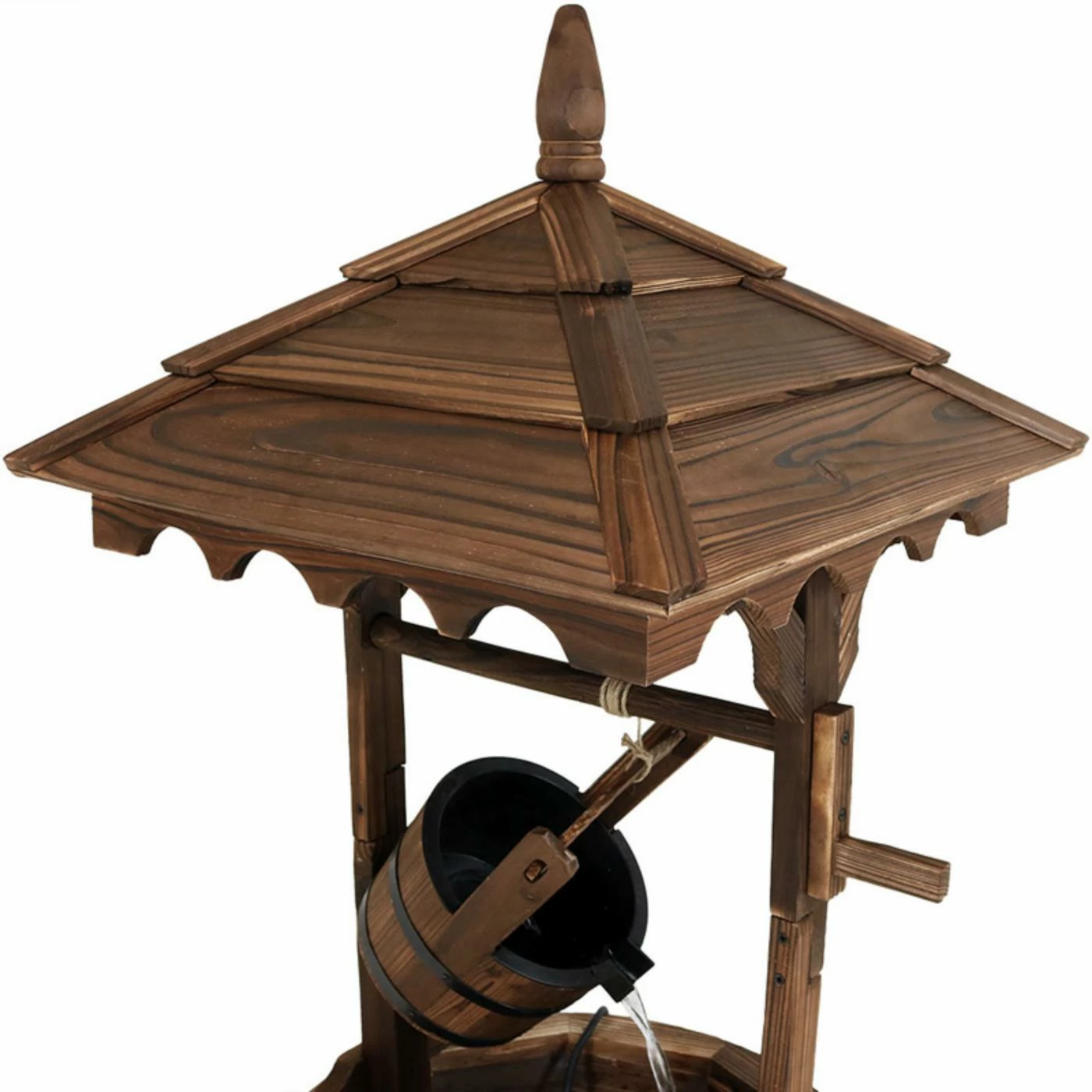 Outlet β Floor Sunnydaze Decor Old-Fashioned Wood Wishing Well Fountain With Liner π - Image 2