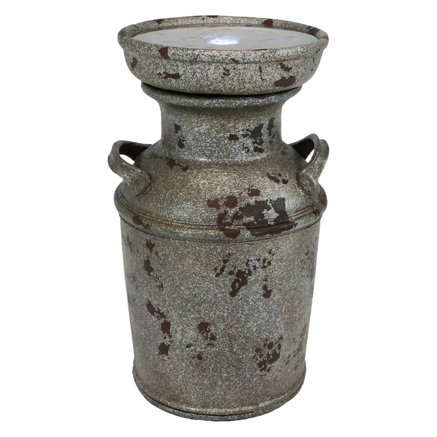 Best Sale ✔️ Lighted Sunnydaze Decor Farmhouse Vintage Milk Can Outdoor Birdbath Fountain ✨ - Image 2