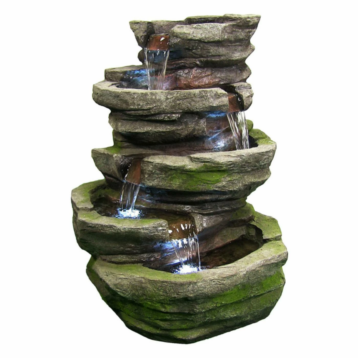 Best reviews of 𧨠Sunnydaze Decor Lighted Sunnydaze Cobblestone Waterfall Fountain With LED Light 𧨠- Image 2