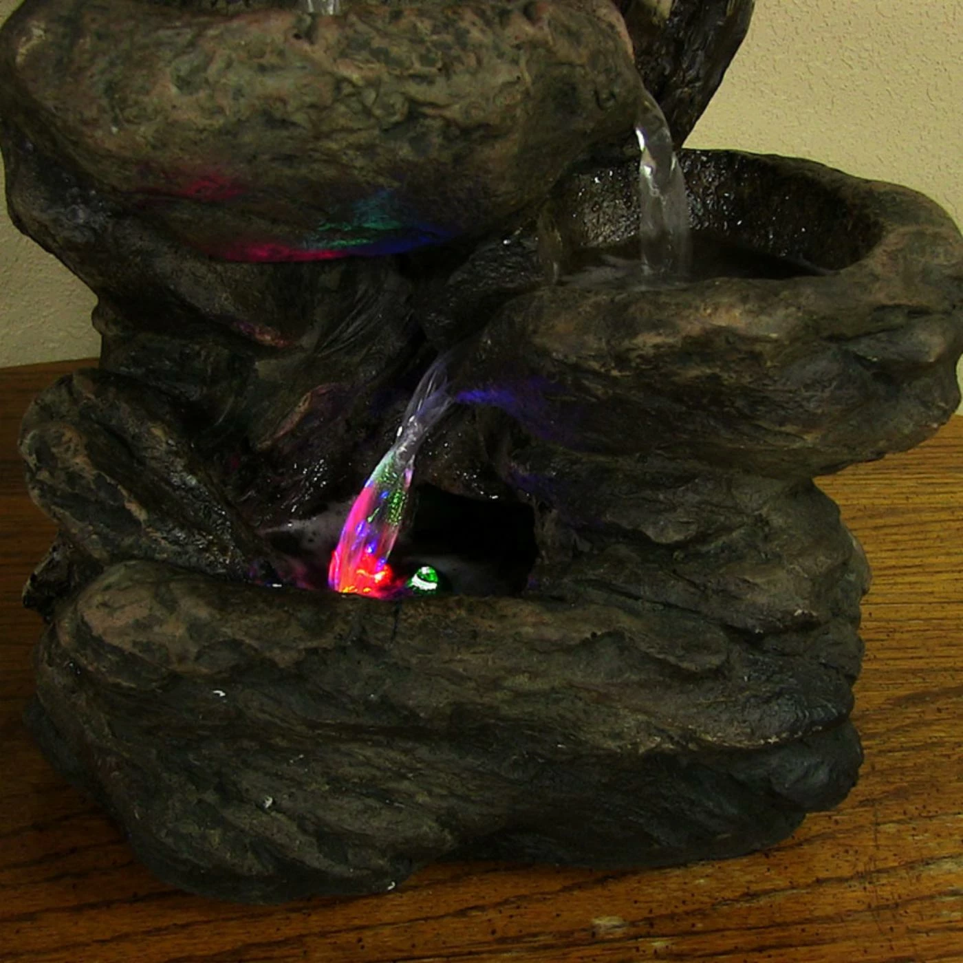 Flash Sale 𧨠Sunnydaze Decor Staggered Rock Falls Tabletop Fountain With LED Light β - Image 2