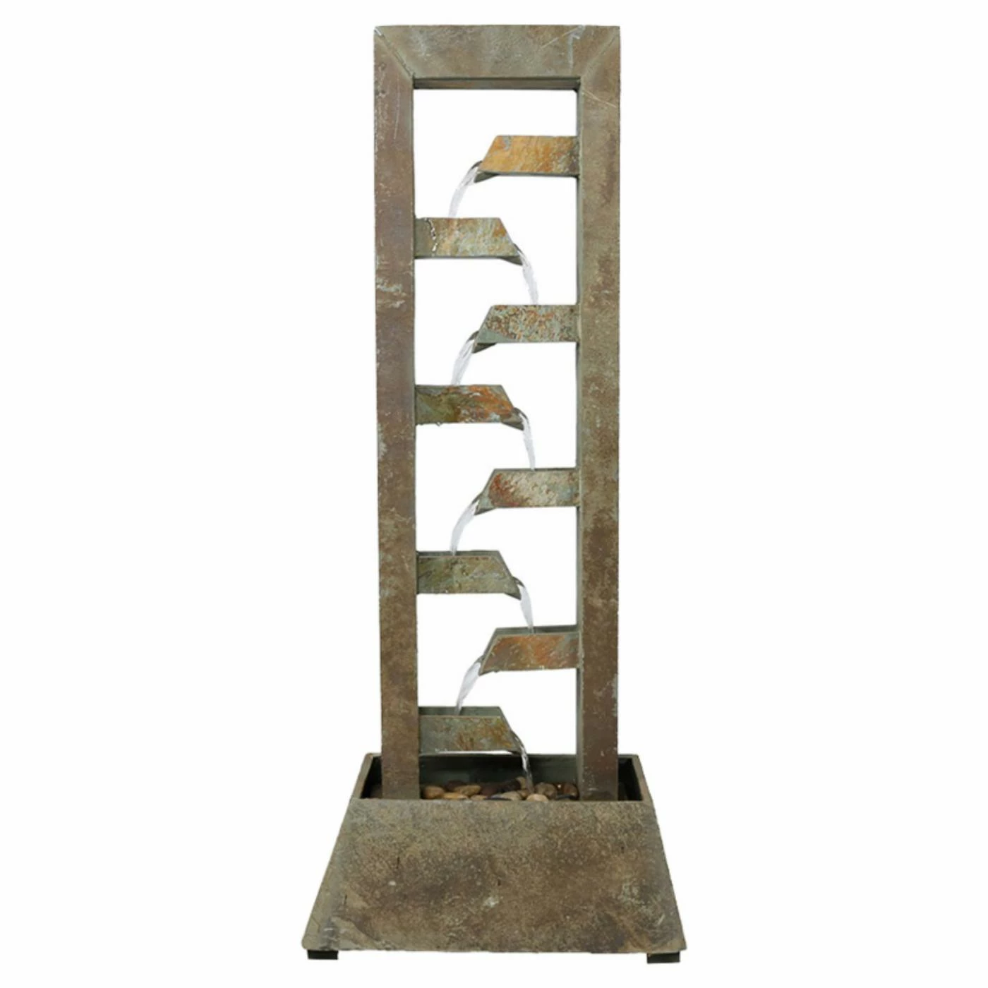 Budget π₯° Floor Sunnydaze Decor Stacked Slate Freestanding Garden Water Fountain π₯ - Image 2