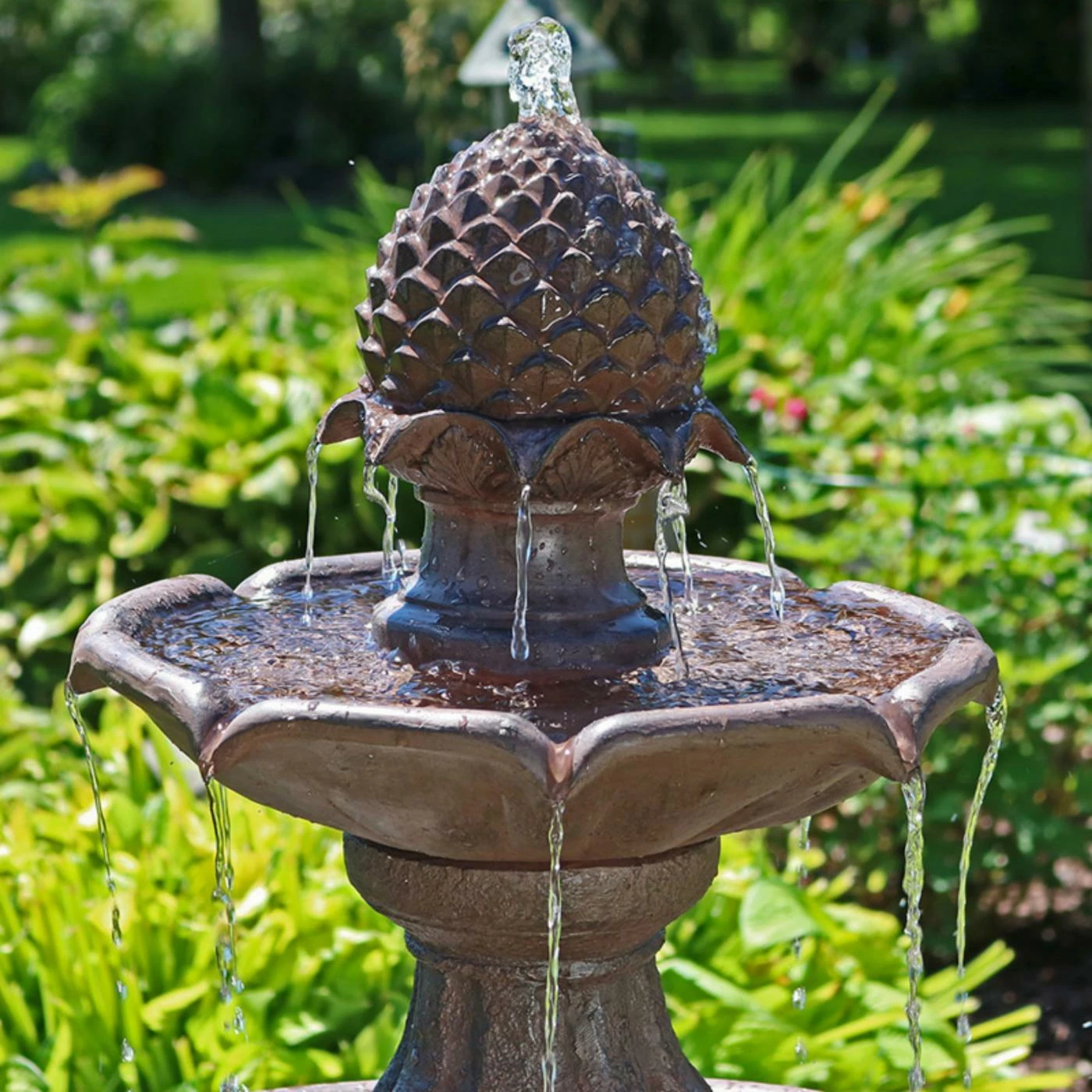 Best Sale β Floor Sunnydaze Decor 2 Tier Curved Plinth Outdoor Water Fountain π - Image 2
