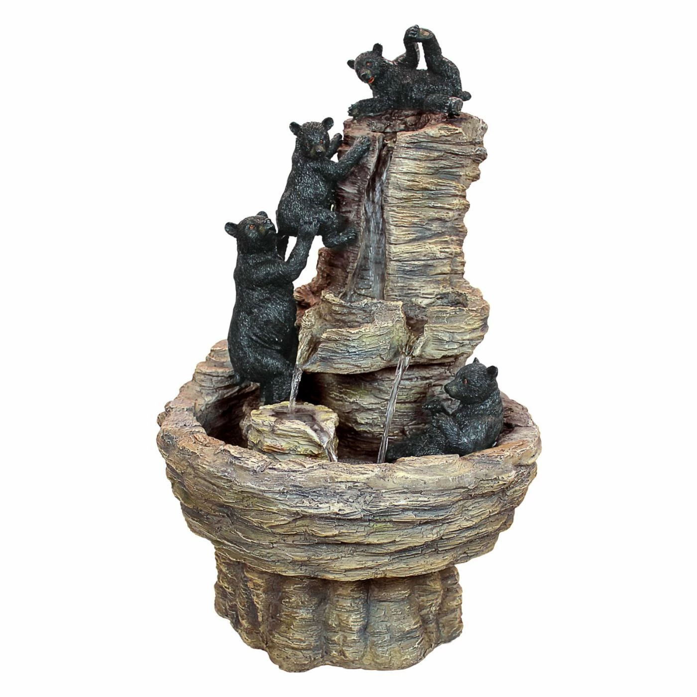 Cheapest 𧨠Floor Design Toscano Rocky Mountain Splash Black Bears Garden Outdoor Fountain β€οΈ - Image 2