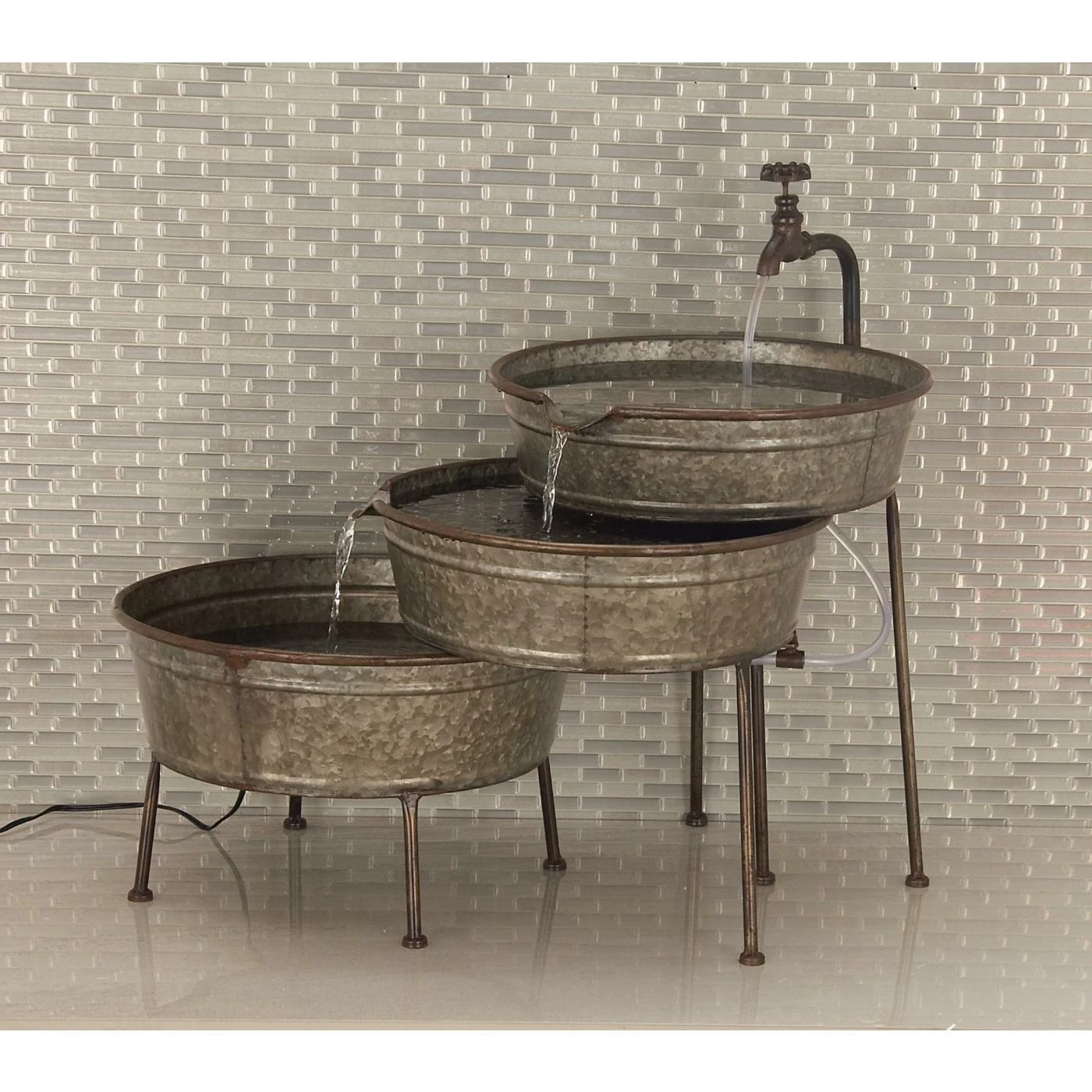 Top 10 β¨ Floor DecMode Farmhouse Distressed Iron 3-Tiered Tub Fountain π - Image 2