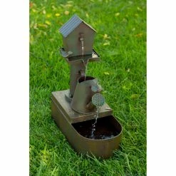 Hot Sale ✨ Alpine Birdhouse Into Watercan Outdoor Floor Fountain ✔️