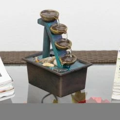 Flash Sale ✨ Alpine Eternity 4-Tier Step Tabletop Indoor Fountain 🧨