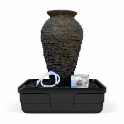 Budget 🎉 Floor Aquascape Medium Stacked Slate Urn Landscape Fountain Kit 🤩