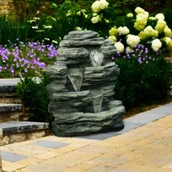 New 🔔 Floor Pure Garden Cascade Rock Outdoor Fountain ⌛