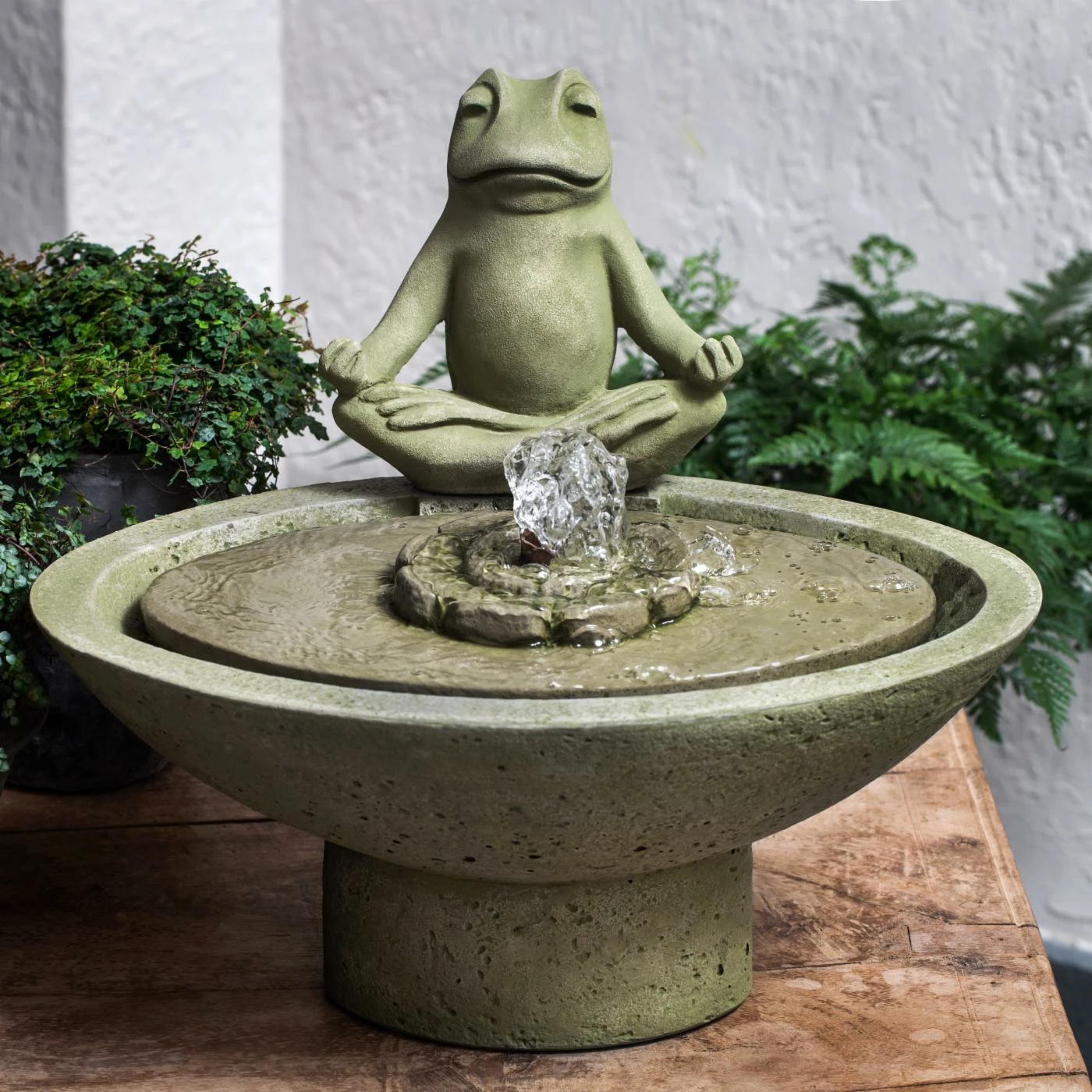 Outlet π₯ Campania International Meditation Frog Garden Terrace Tabletop Indoor / Outdoor Fountain π