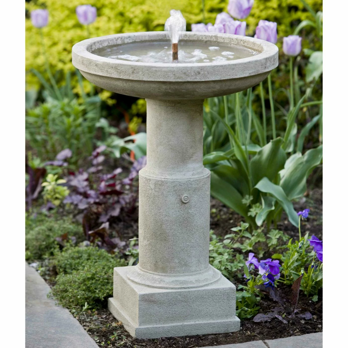 New π Campania International Outdoor Powys Bird Bath Fountain β