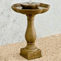 Hot Sale ✔️ Campania International Outdoor Campania Flores Pedestal Bird Bath Fountain 🌟