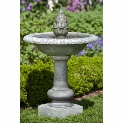 Outlet 🥰 Floor Campania International Williamsburg Pineapple Cast Stone Outdoor Fountain ⌛