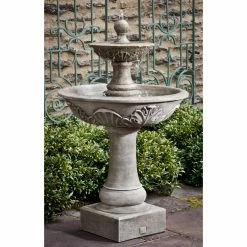 Cheapest ✨ Floor Campania International Acanthus Two Tiered Cast Stone Outdoor Fountain 👏
