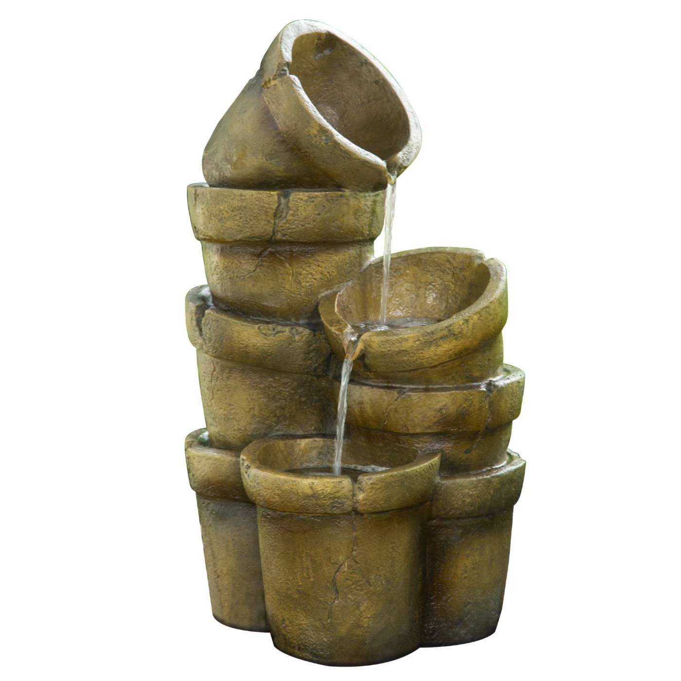Wholesale β Peaktop Outdoor Stacked Pots Floor Fountain π