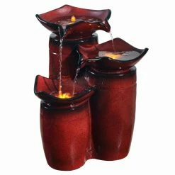 Budget β Floor Peaktop Outdoor Three Tier Glazed Pots Fountain β