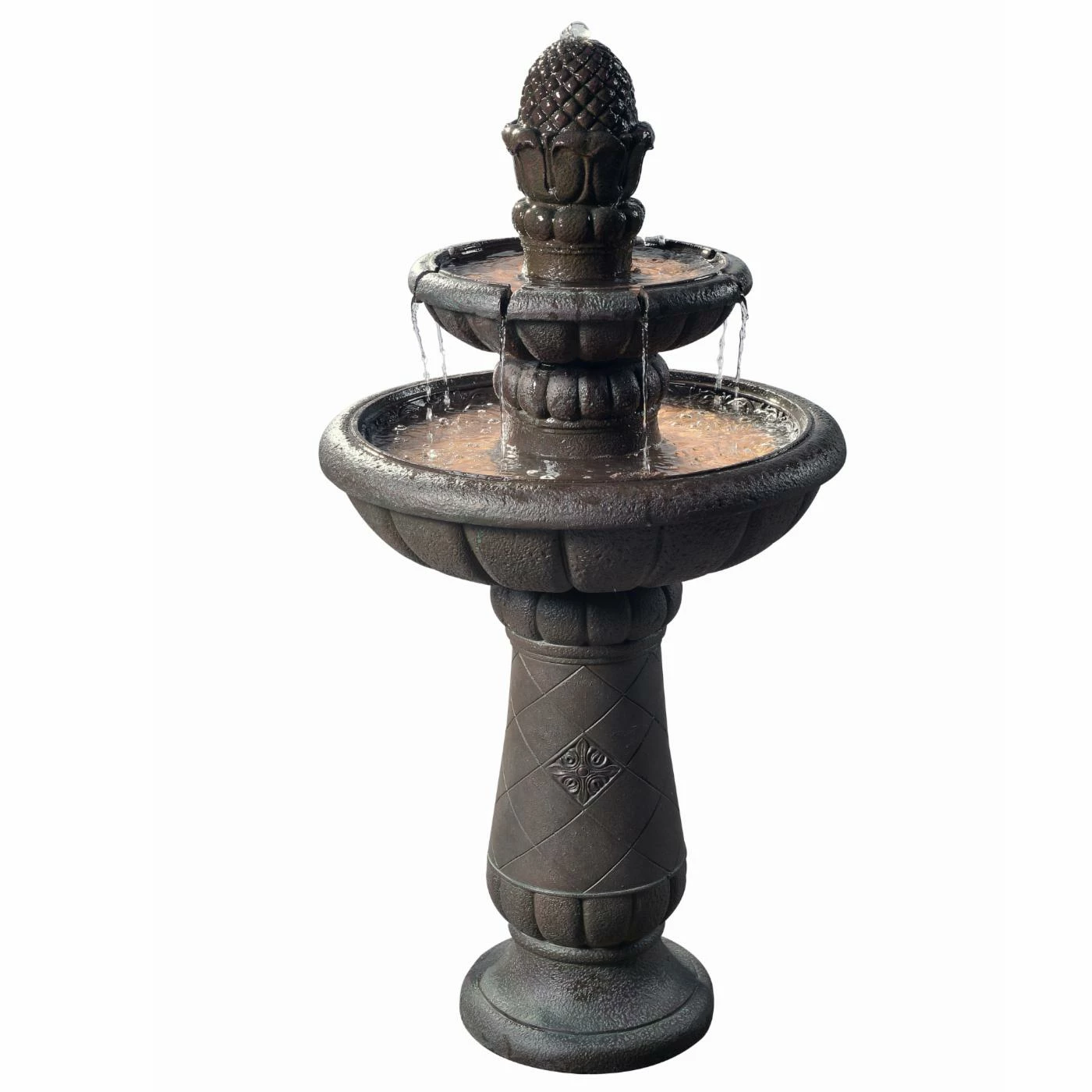 Best deal π Floor Peaktop Outdoor Deluxe Pineapple Two Tier Waterfall Fountain β