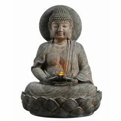 Hot Sale 😉 Lighted Peaktop Outdoor Buddha Zen Fountain With LED Light ✔️