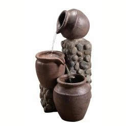 Best deal ⭐ Floor Peaktop Outdoor Stacked Pot 3 Tier Fountain 🎁