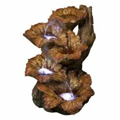 Flash Sale 🎁 Lighted Northlight Wood Stone And Leaf Accented Basin Outdoor Water Fountain 🤩