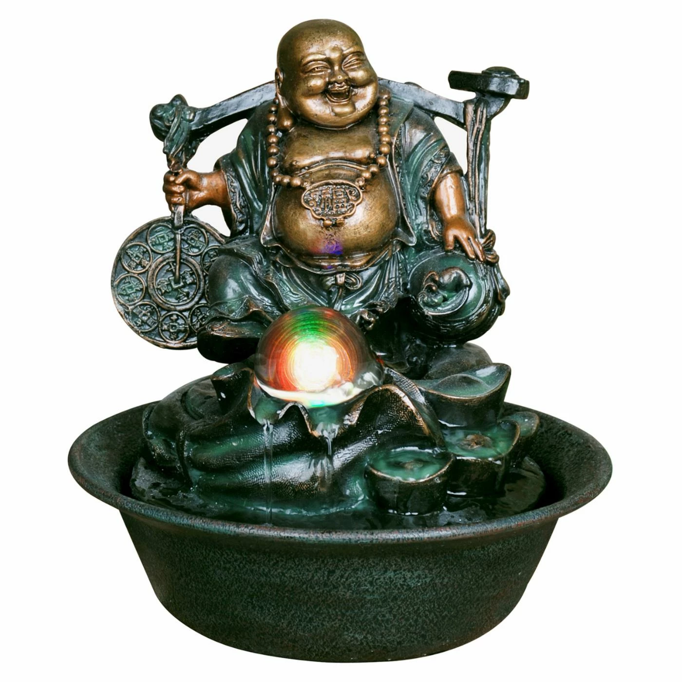 Cheapest π Hi-Line Gift Ltd. Tabletop Hi-Line Lucky Buddha Fountain With Spinning Ball π