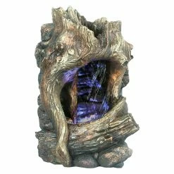 Cheap 🎁 Hi-Line Gift Ltd. Tabletop Hi-Line Tree Trunk Fountain With LED Light 🧨