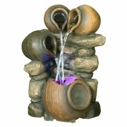 Best reviews of β¨ Hi-Line Gift Ltd. Tabletop Hi-Line Three Jugs Pouring Into One Fountain With LED Light π