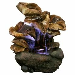 Budget 😉 Hi-Line Gift Ltd. Tabletop Hi-Line Leave Fountain With LED Light 🥰