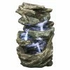 New ❤️ Hi-Line Gift Ltd. Tabletop Hi-Line Log And Stone Waterfall Fountain With LED Light 😉